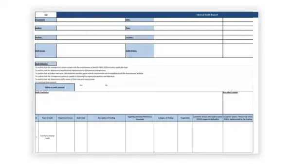 iso-45001 sample: F-OHS-11 Internal Audit Report