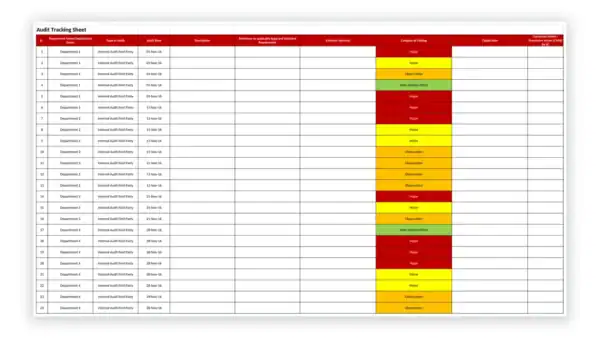 iso-45001 sample: Audit Tracking Sheet