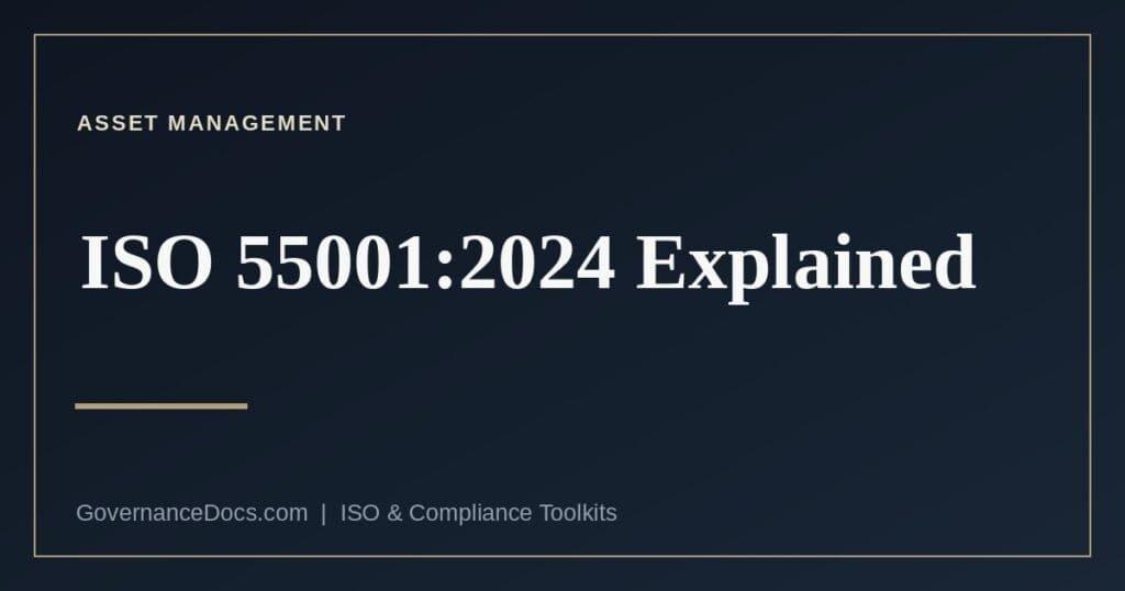 ISO 55001:2024 asset management system requirements