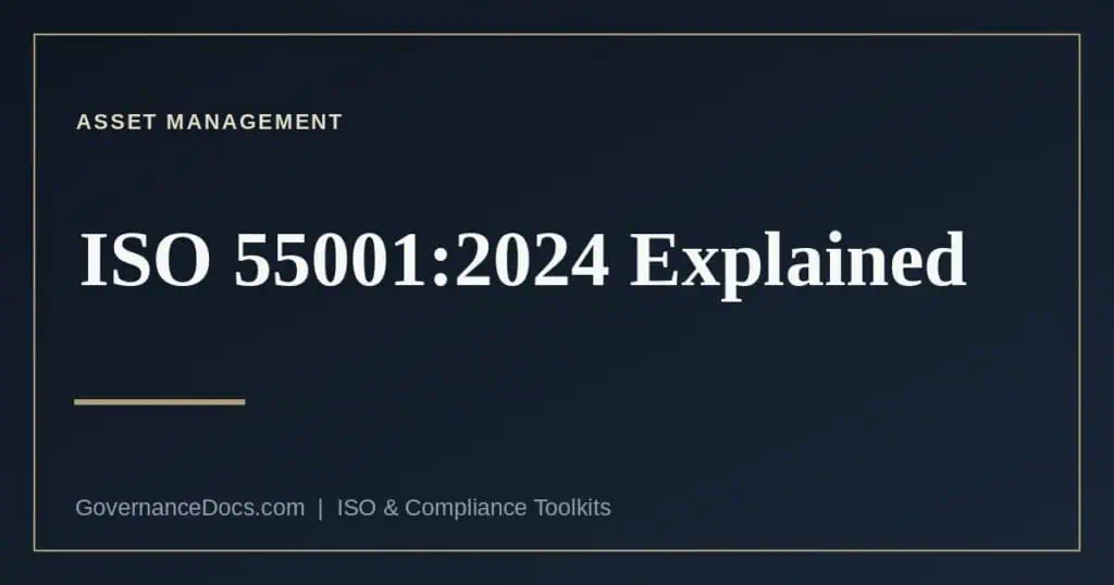 ISO 55001:2024 asset management system requirements