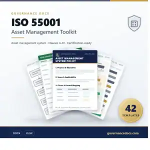 ISO 55001 Asset Management Toolkit for Governance Docs website.
