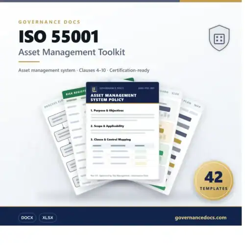 ISO 55001 Asset Management Toolkit for Governance Docs website.