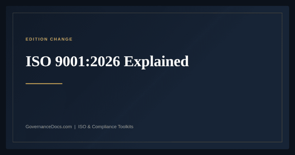 ISO 9001:2026 — guide from Governance Docs