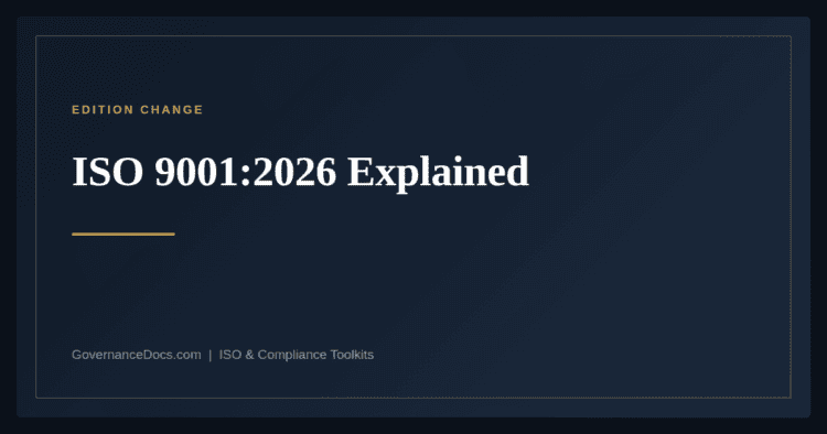 ISO 9001:2026 — guide from Governance Docs
