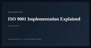 ISO 9001 Implementation — guide from Governance Docs