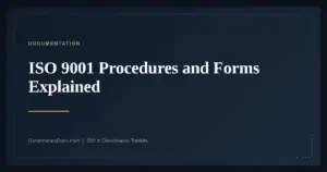 ISO 9001 Procedures and Forms — guide from Governance Docs