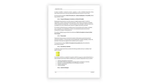 ISO 9001 toolkit sample: QMS Manual V1.0