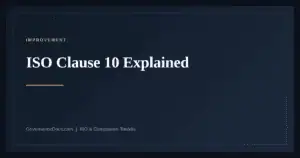 ISO clause 10 improvement explained — Annex SL harmonized structure