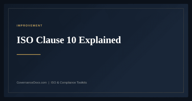 ISO clause 10 improvement explained — Annex SL harmonized structure