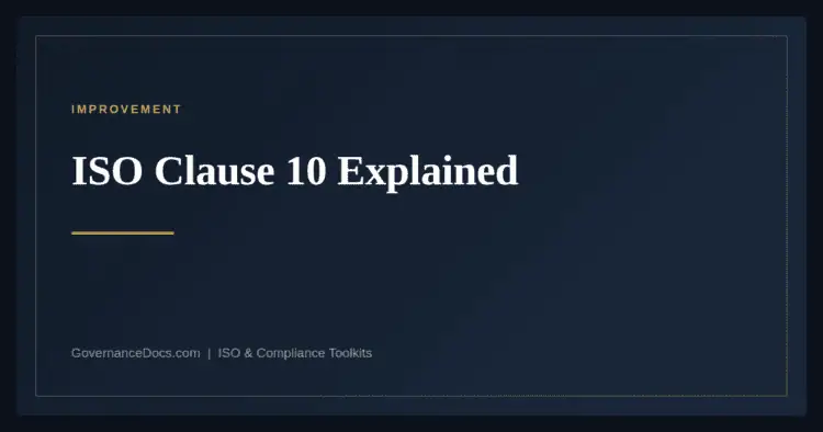 ISO clause 10 improvement explained — Annex SL harmonized structure