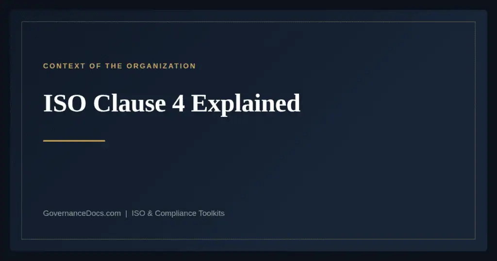ISO clause 4 context of the organization explained — Annex SL harmonized structure