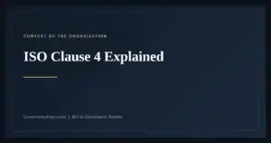 ISO clause 4 context of the organization explained — Annex SL harmonized structure