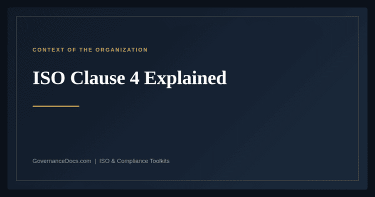 ISO clause 4 context of the organization explained — Annex SL harmonized structure