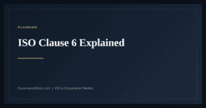 ISO clause 6 planning explained — Annex SL harmonized structure