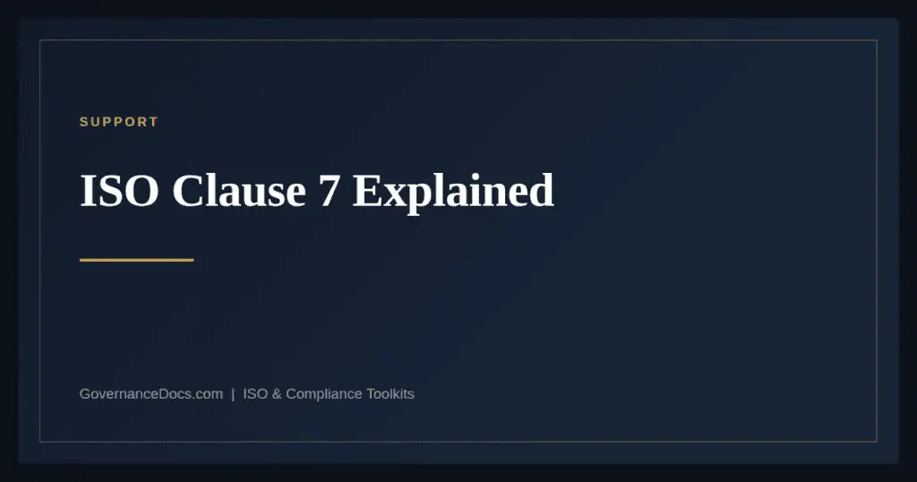 ISO clause 7 support explained — Annex SL harmonized structure
