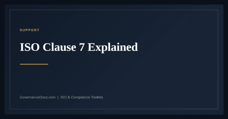 ISO clause 7 support explained — Annex SL harmonized structure