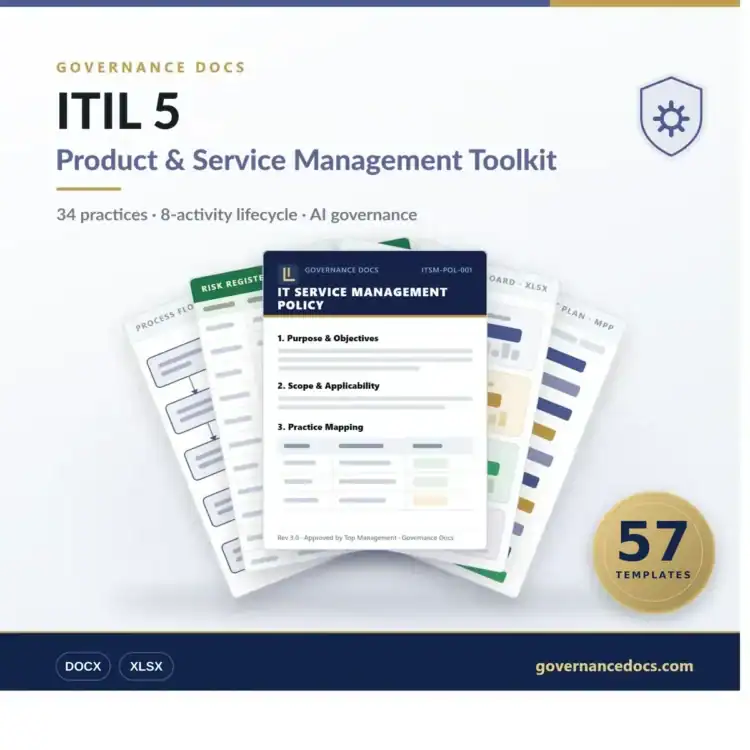 ITIL 5 Toolkit — ITIL (Version 5) product and service management templates