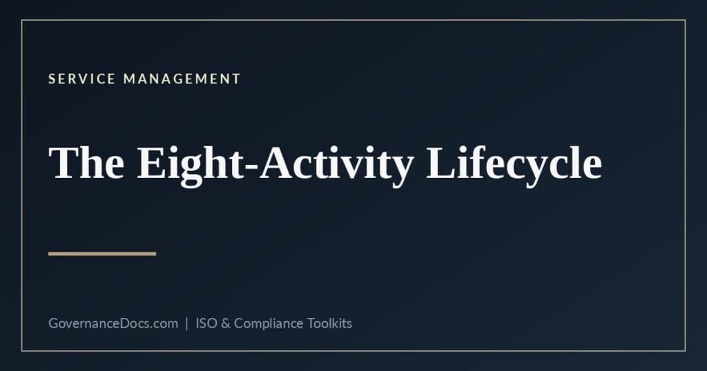 ITIL product and service lifecycle - the eight activities