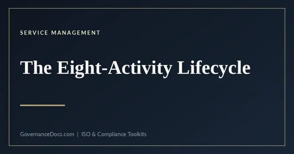 ITIL product and service lifecycle - the eight activities