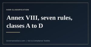 IVDR classification — Annex VIII rules and classes A to D