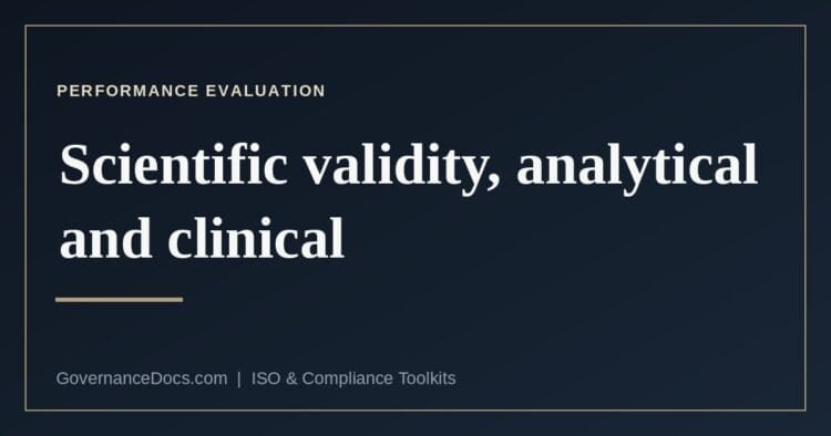 IVDR performance evaluation — scientific validity, analytical and clinical performance
