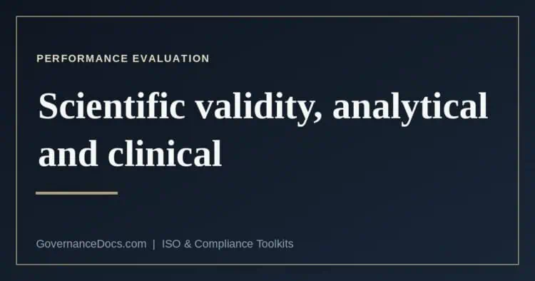 IVDR performance evaluation — scientific validity, analytical and clinical performance