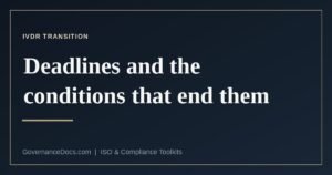 IVDR transition deadlines and the Article 110 conditions