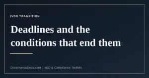 IVDR transition deadlines and the Article 110 conditions