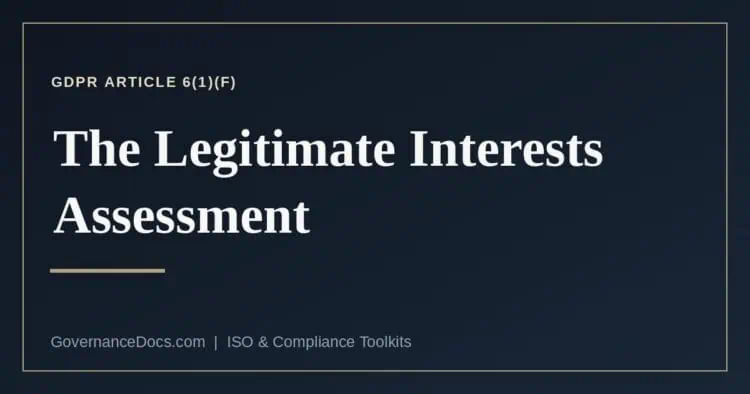 The legitimate interests assessment test under GDPR Article 6(1)(f)