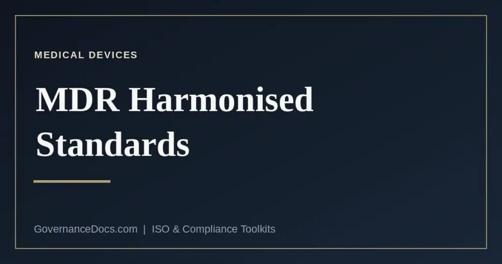 MDR harmonised standards and presumption of conformity
