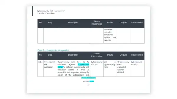 NCA cybersecurity toolkit sample: Procedure_Cybersecurity-risk-management_template_en-