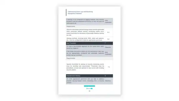 NCA cybersecurity toolkit sample: STANDARD_Cybersecurity_Event_Logs_and_Monitoring_Management_Template_en