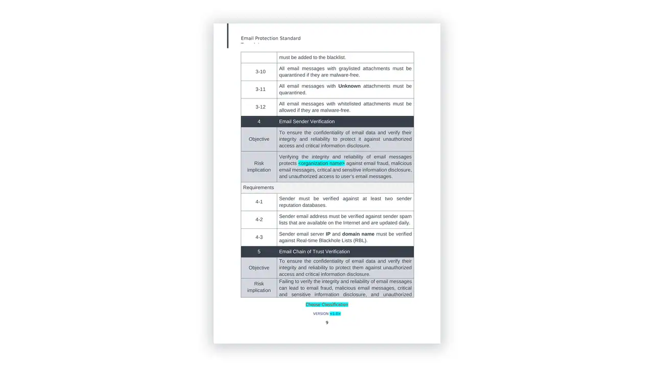 NCA cybersecurity toolkit sample: STANDARD_Email_Protection_template_en-