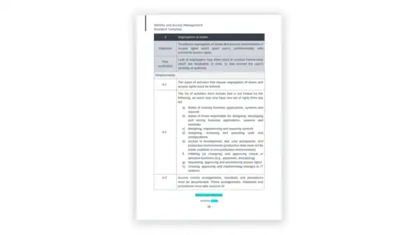 NCA cybersecurity toolkit sample: STANDARD_Identity-and-Access-Management_template_en-