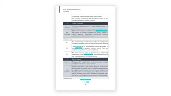 NCA cybersecurity toolkit sample: STANDARD_Asset_Management_template_en_v0.3