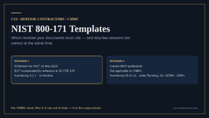 NIST 800-171 templates: why Rev 2 remains the CMMC requirement though NIST withdrew it