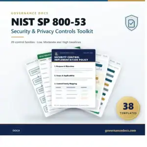 NIST SP 800-53 security and privacy controls toolkit for governance and compliance.
