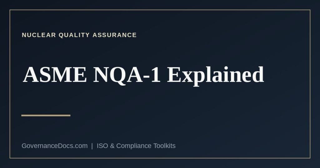 ASME NQA-1 nuclear quality assurance requirements