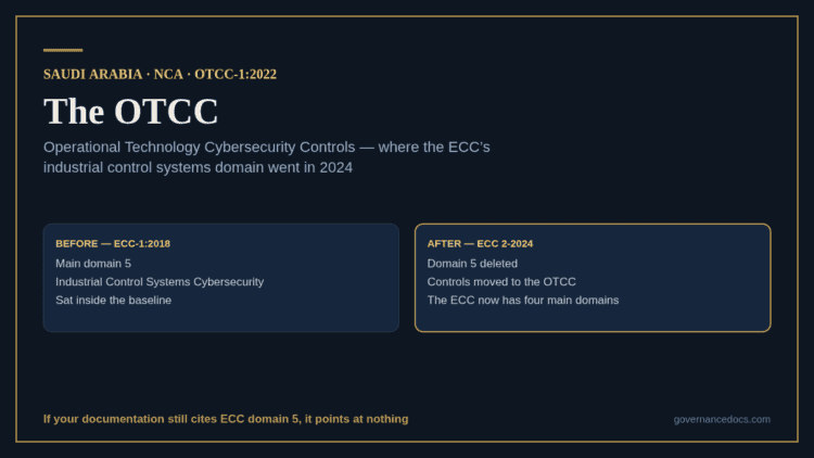 The OTCC absorbed the ECC main domain 5 for industrial control systems