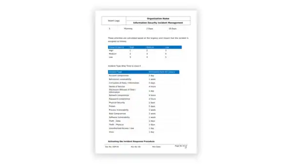 PCI DSS toolkit sample: Information-Security-Incident-Management