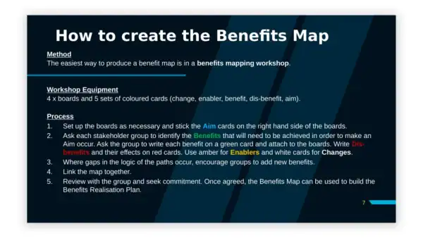 Project Management toolkit sample: Template - Benefits Map