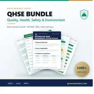 QHSE management system manual and templates for quality, health, safety, environment.