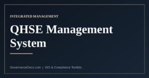 QHSE management system combining ISO 9001, ISO 45001, ISO 14001 and ISO 22000