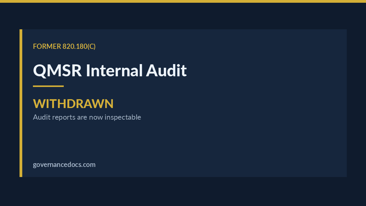 QMSR Internal Audit: Why FDA Can Now Read Your Reports QMSR internal audit explained