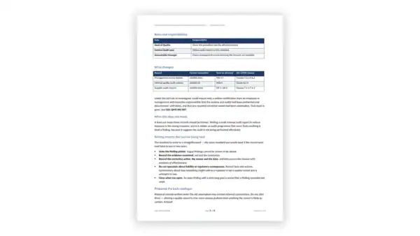 Governance document page showing rules and responsibilities for organizations.