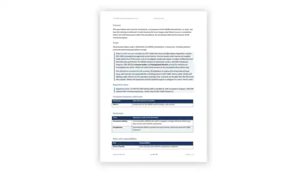 Sample governance document outlining policies and responsibilities for organizational governance.