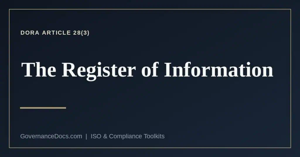 What DORA Article 28(3) requires in the register of information