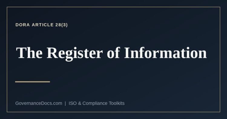 What DORA Article 28(3) requires in the register of information