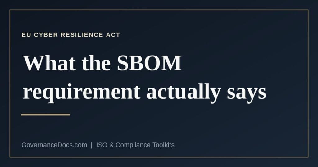 The four places the Cyber Resilience Act requires an SBOM