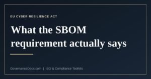 The four places the Cyber Resilience Act requires an SBOM